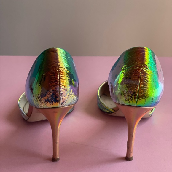 J CREW heels with pointy toe and fabulous holographic design. - Picture 4 of 4
